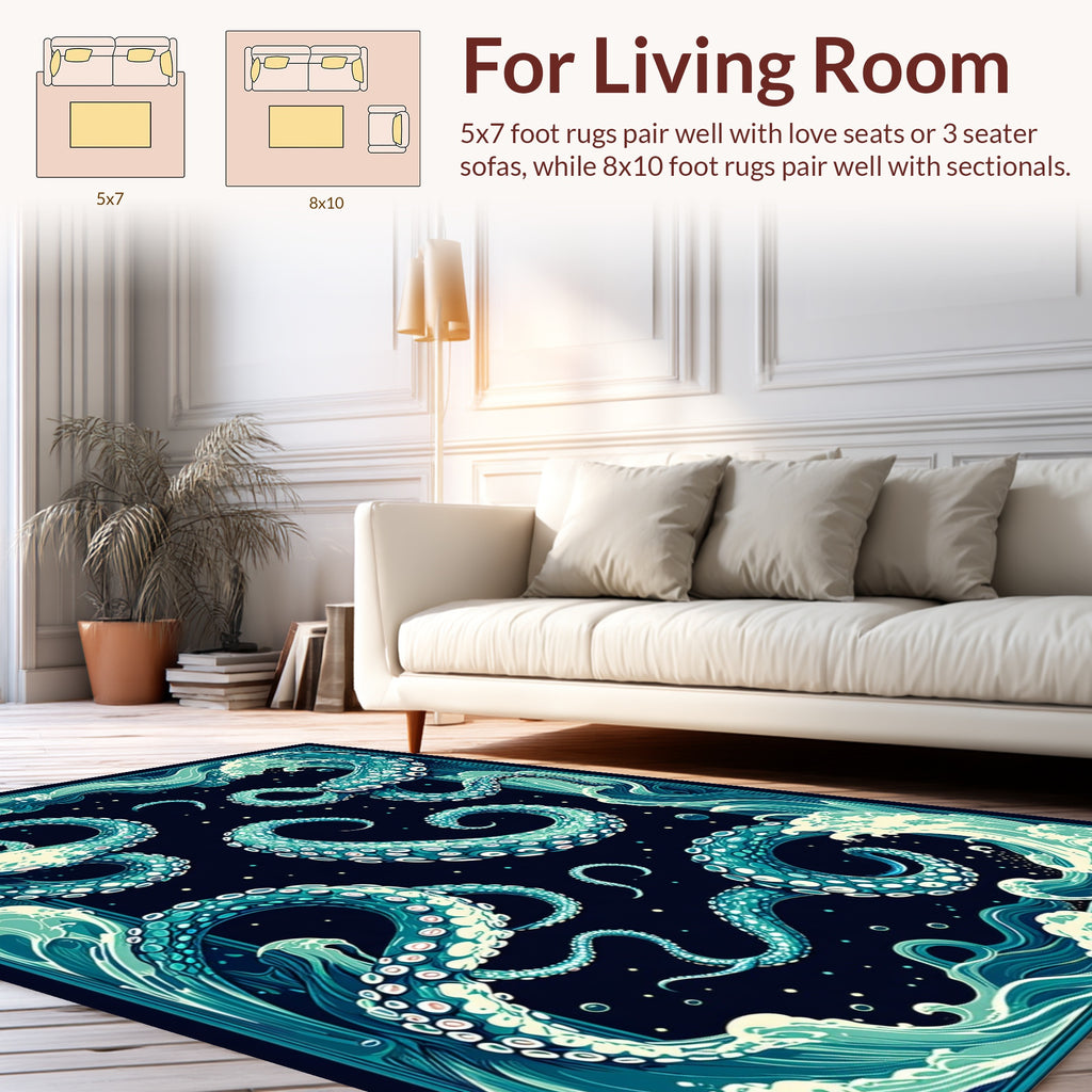 Oceanic Tentacles Waves Rug