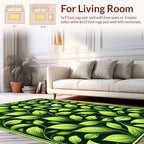 Vibrant Leaf Pattern With Green Border Rug