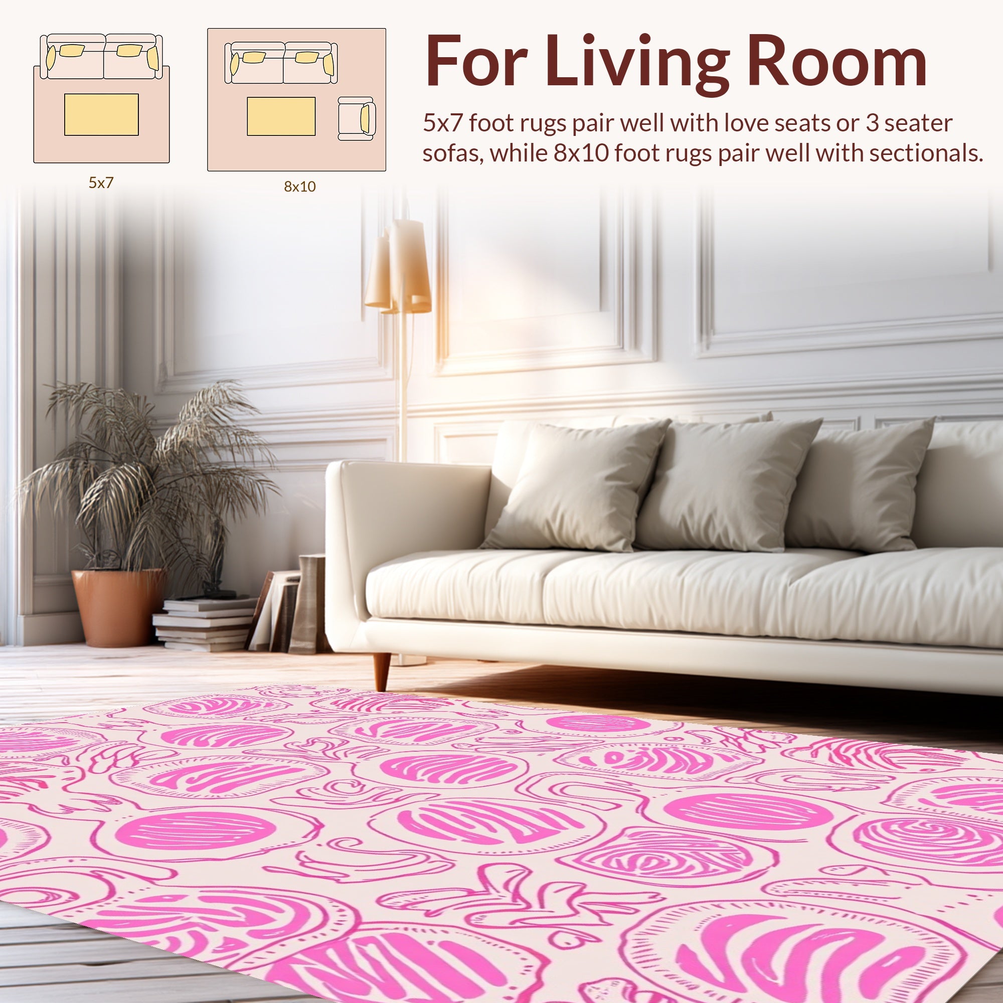 Abstract Pink Organic Shape Pattern Rug