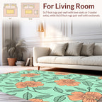 Peachy Floral Vine Pattern Rug