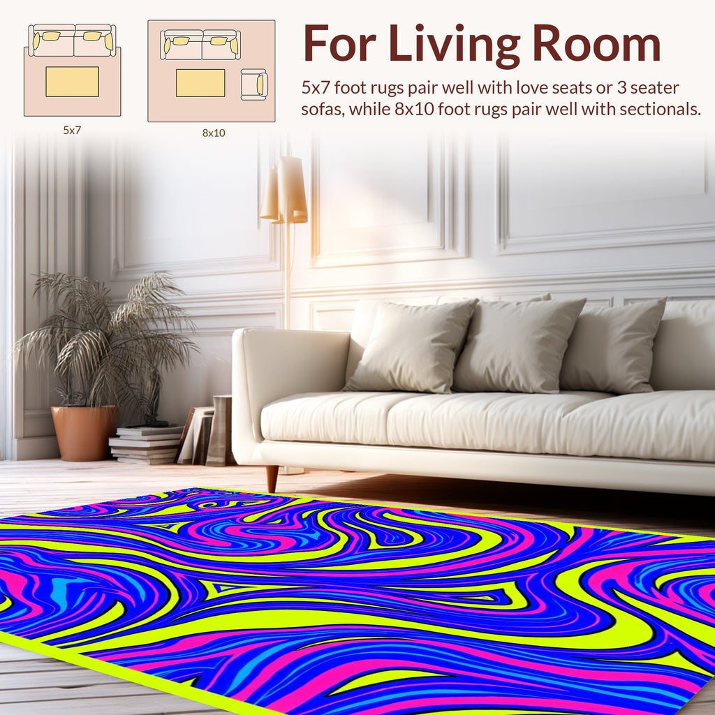 Vibrant Swirl Flow Pattern Rug