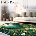 Enchanted Woodland Path Floral Rug
