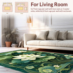Serene White Lotus Water Garden Rug