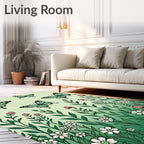 Mint Butterflies Amongst Greenery Rug
