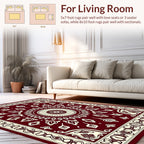 Elegant Burgundy Floral Mandala Design Rug