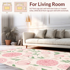 Pink Floral Garden Pattern Rug