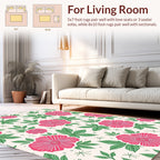 Vibrant Pink Floral Whimsical Pattern Rug