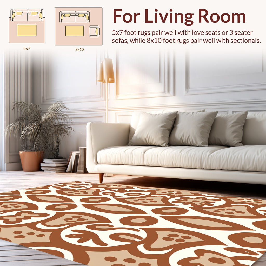 Abstract Floral And Organic Pattern Rug