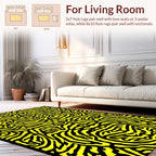 Vibrant Yellow Zebra Stripe Abstract Rug