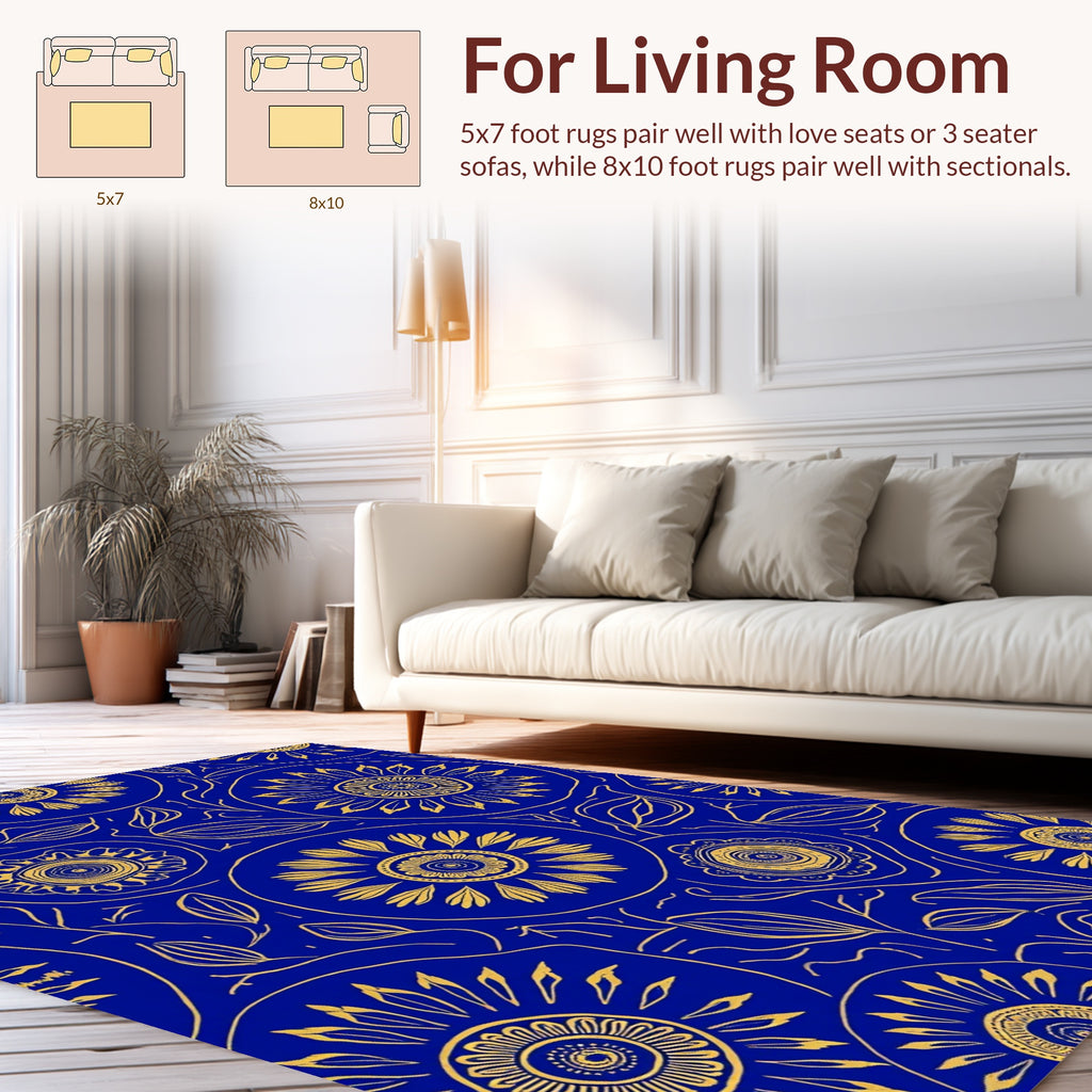 Bold Floral Vine Pattern Design Rug