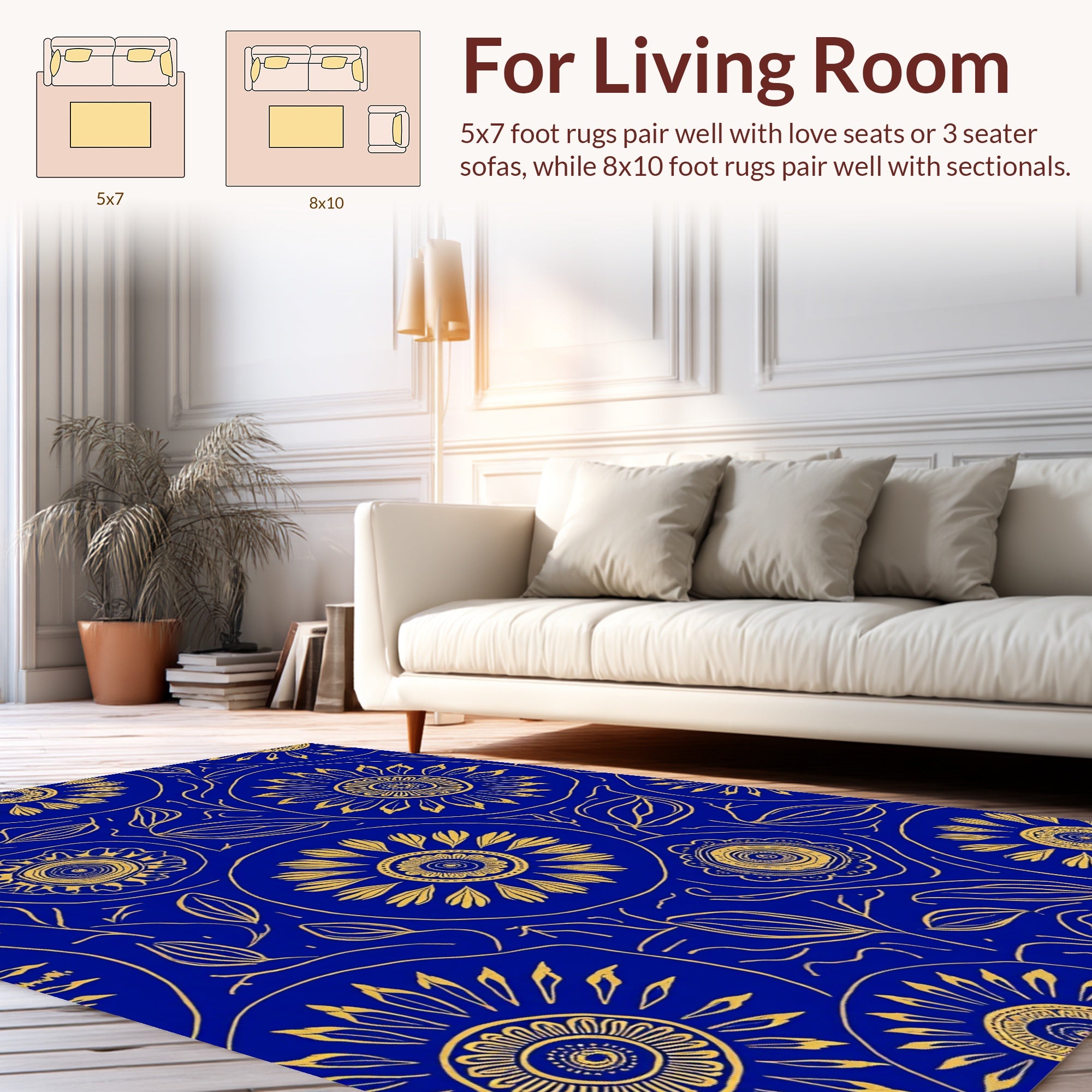 Bold Floral Vine Pattern Design Rug
