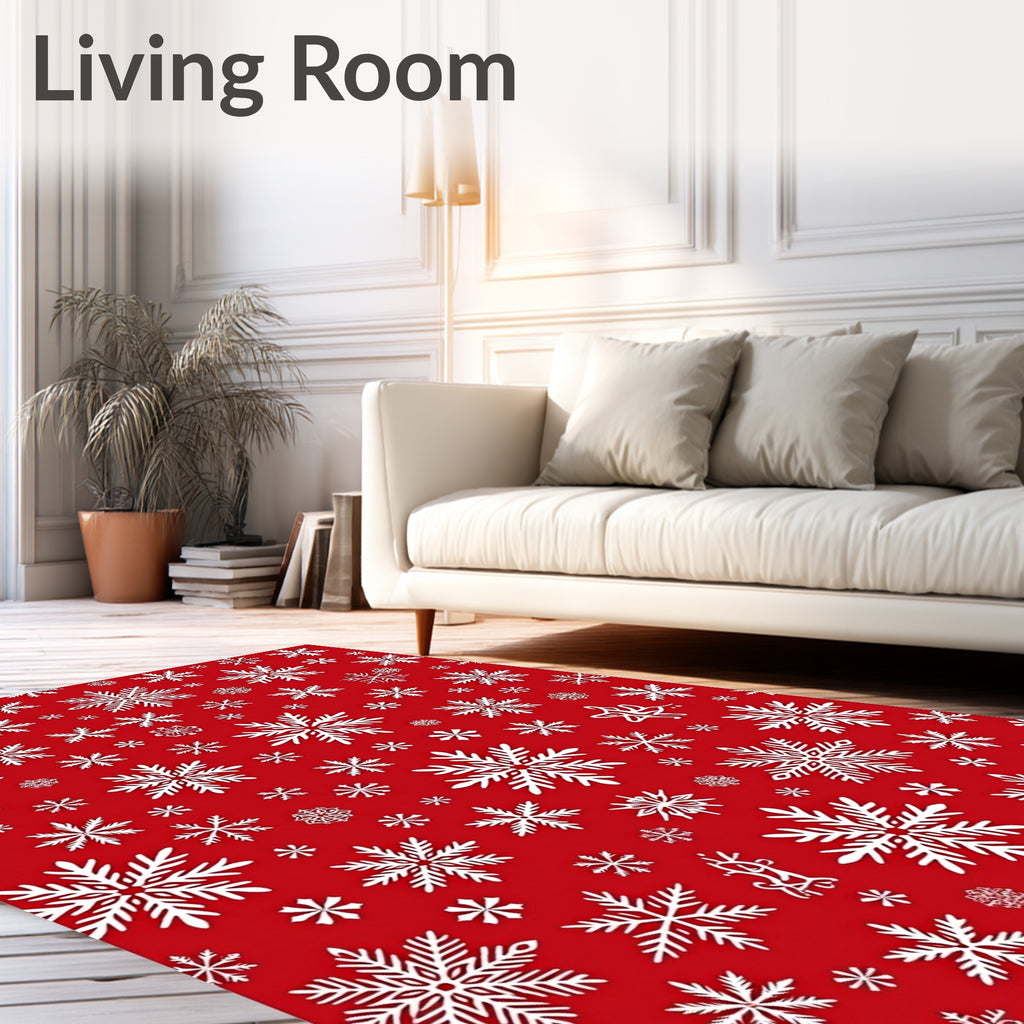 Winter White Snowflake Holiday Rug