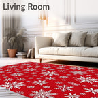 Winter White Snowflake Holiday Rug