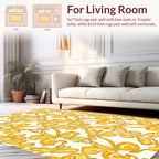 Regal Gold Swirl Floral Pattern Rug