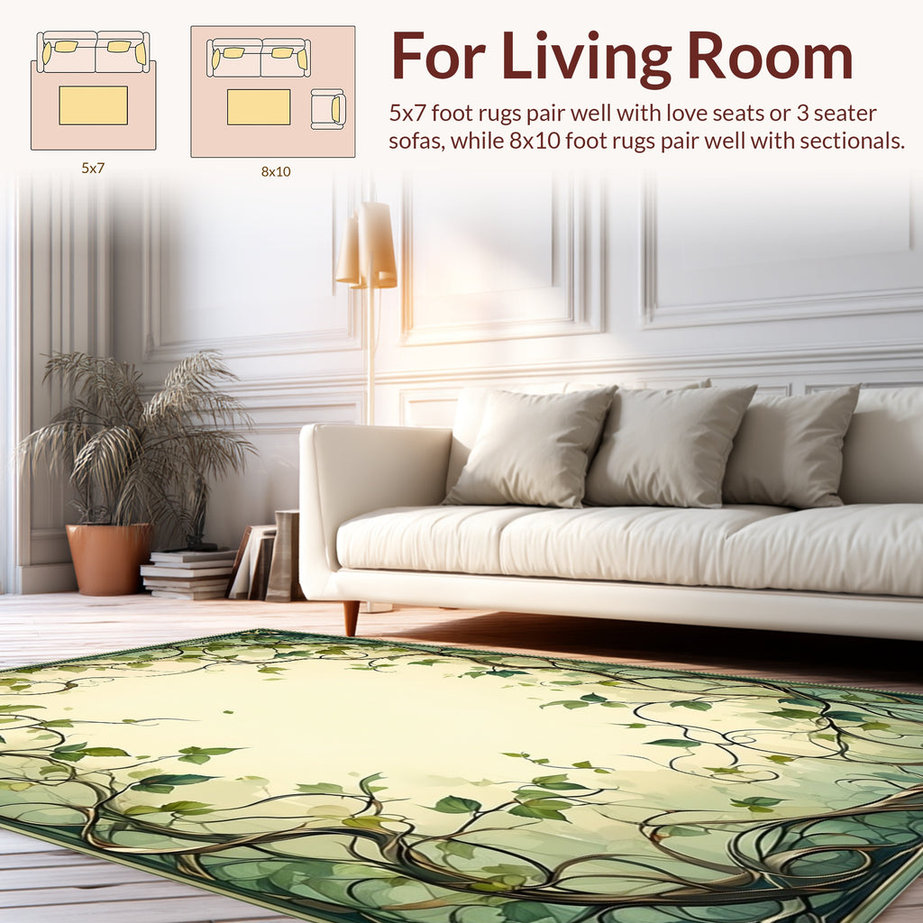 Nature Inspired Vine Pattern Rug