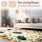 Whimsical Beetle Floral Pattern Design Rug