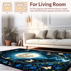 Enchanted Moonlit Forest Butterfly Garden Rug