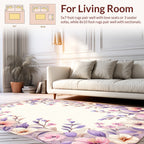 Pastel Floral Vine Pattern Rug