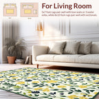 Yellow Green Floral Vines Rug
