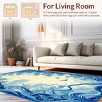 Whimsical Blue Forest Birds Rug