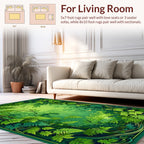 Lush Jungle Tropical Fern Pattern Rug