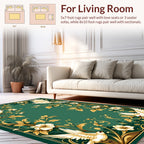 Elegant White Birds Floral Scrolls Design Rug