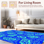 Abstract Blue Mint Organic Pattern Rug