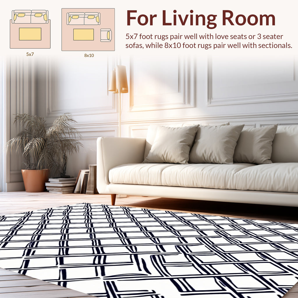 Hand Drawn Diamond Pattern Rug