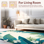 Tropical Leaf Flower Whimsical Design Rug