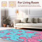 Whimsical Pink Sea Turtle Pattern Rug