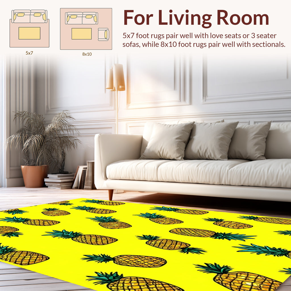 Yellow Pineapple Pattern Design Rug