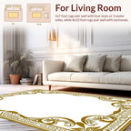 Ornate Floral Scrollwork Border Design Rug