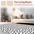 Black White Textured Dot Design Rug