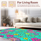 Vibrant Floral Vines Pattern Rug