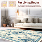 Classic Blue Floral Damask Rug