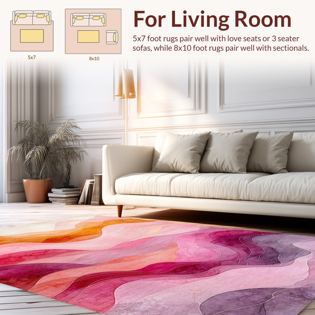Soft Wavy Gradient Abstract Design Rug