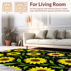 Bright Sunflower Patterned Design Rug