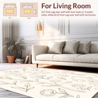Delicate Floral Line Drawings Rug