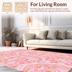 Pink Floral Swirls Pattern Rug