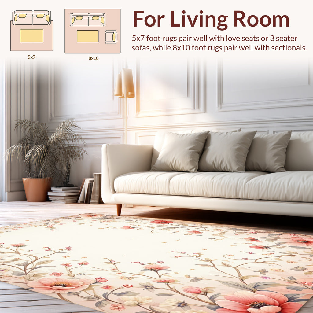 Gentle Floral Vine Pattern Rug