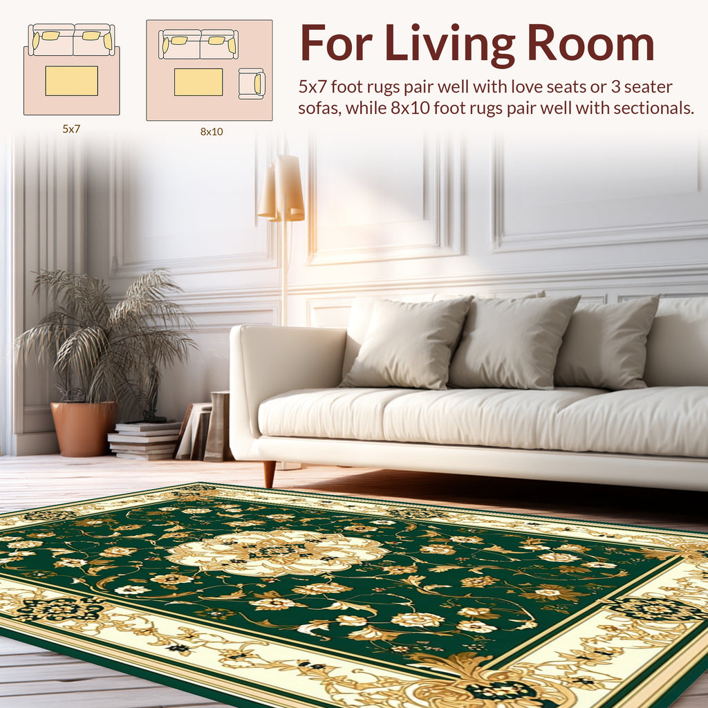 Ornate Floral Garden Pattern Rug