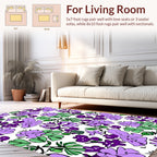 Vibrant Lilac Floral Tropical Pattern Rug
