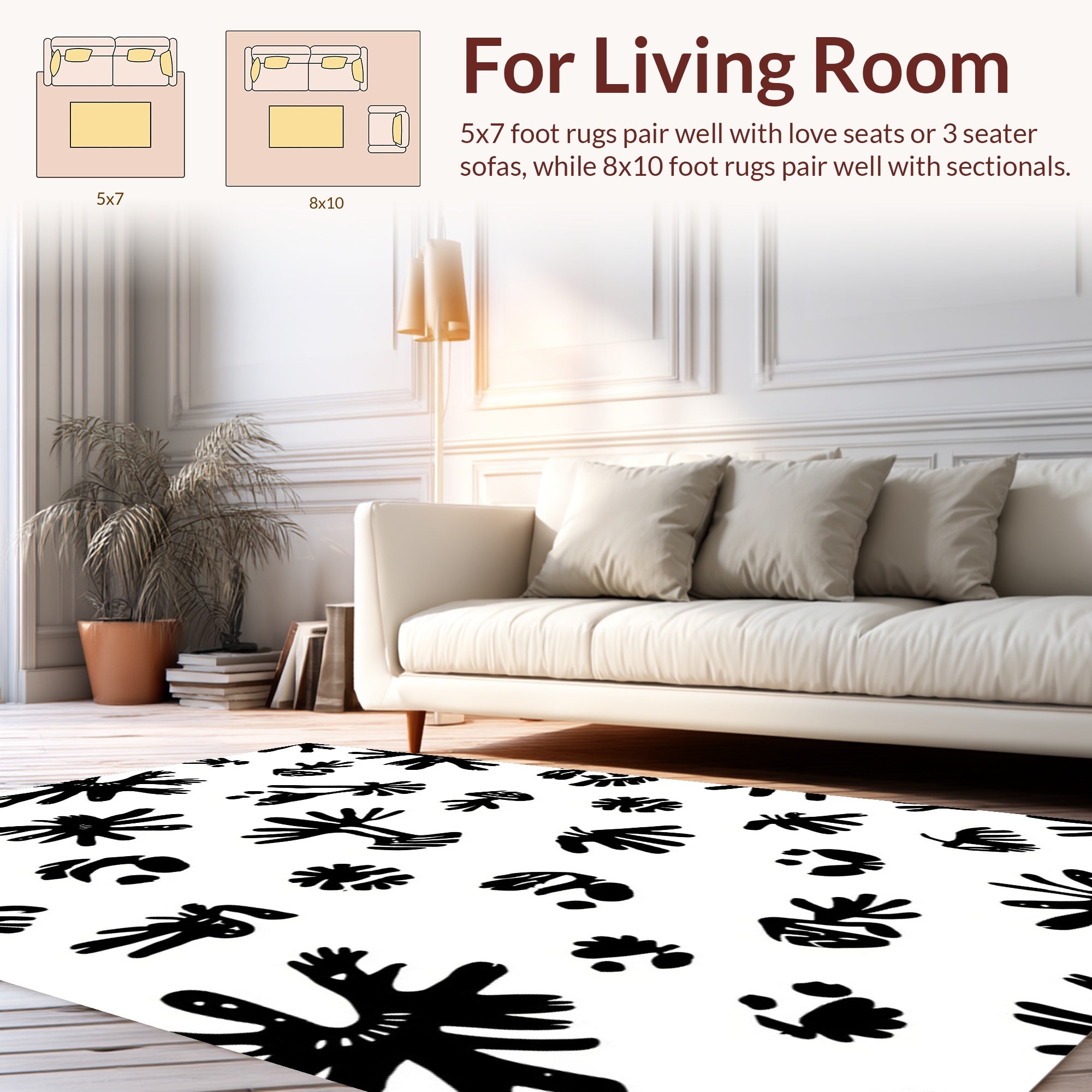 Abstract Starburst And Blob Pattern Rug
