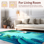 Tropical Hibiscus Leaf Pattern Rug
