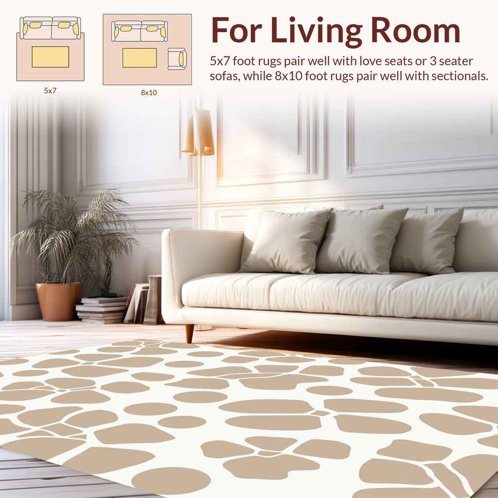 Neutral Abstract Organic Shapes Rug