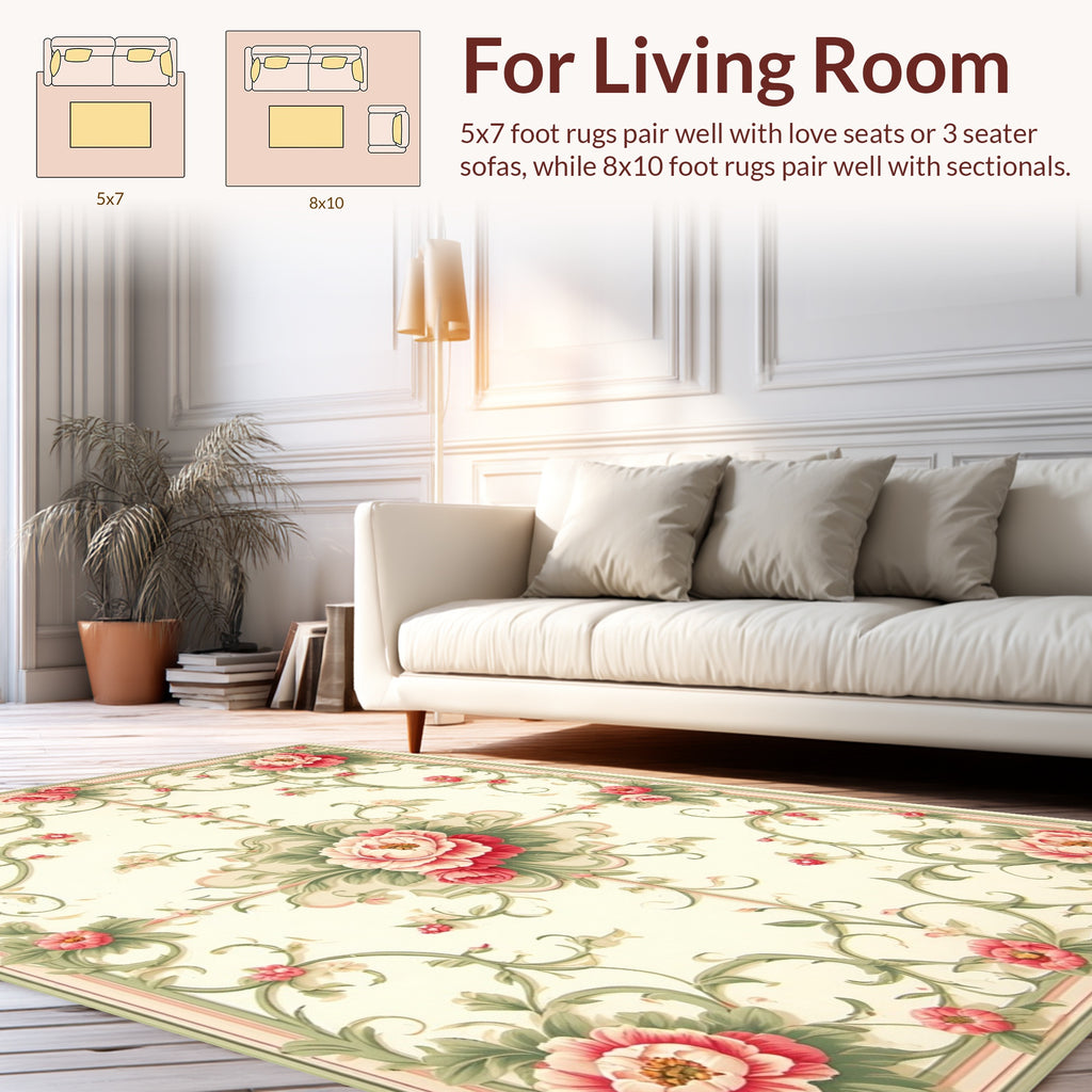 Vintage Floral Garland Pattern Rug