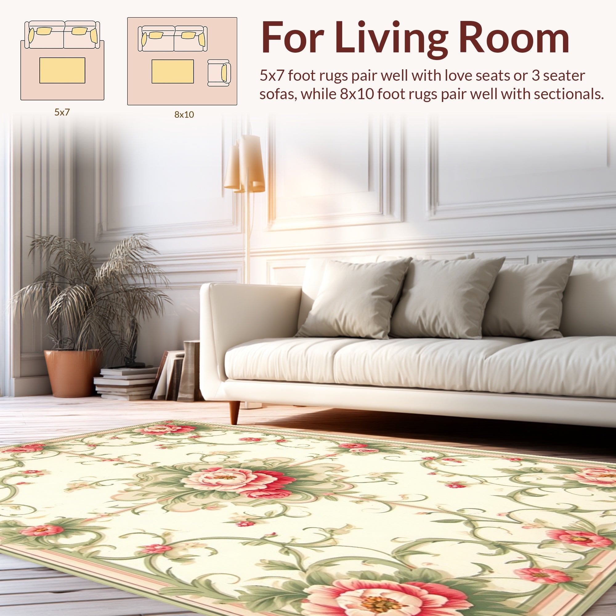 Vintage Floral Garland Pattern Rug