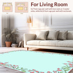 Floral Vine Decorative Border Design Rug