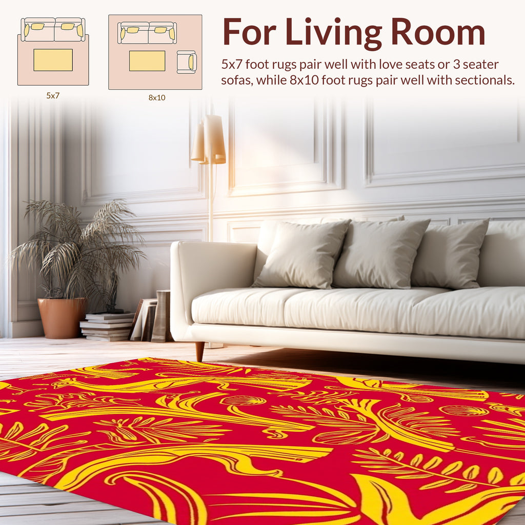 Exotic Bird Floral Pattern Design Rug