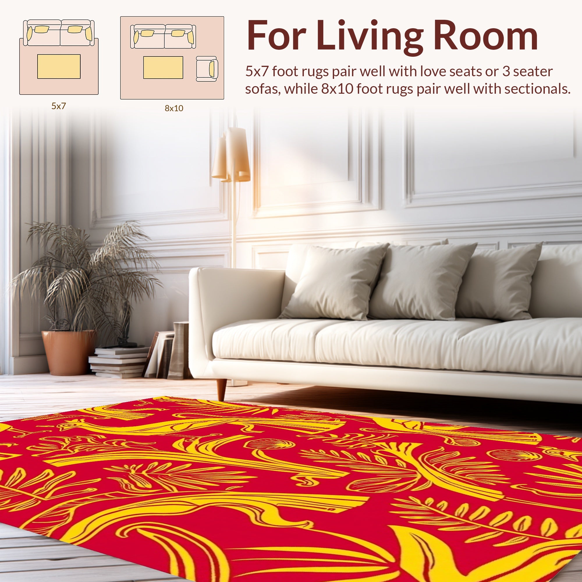 Exotic Bird Floral Pattern Design Rug